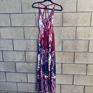 Band of Gypsies Boho Sleeveless Floral Maxi Dress